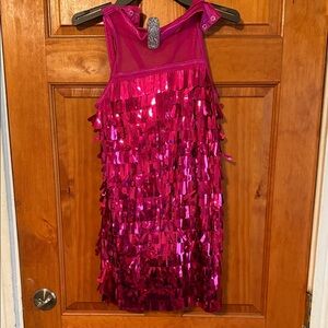 Pink Sequin Kids Costume Dress